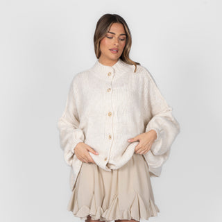 Oversized megztas kardiganas su sagomis
