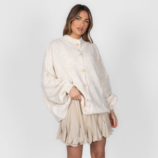 Oversized megztas kardiganas su sagomis