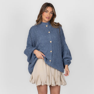 Oversized megztas kardiganas su sagomis