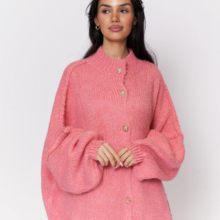 Oversized megztas kardiganas su sagomis