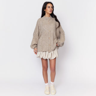 Oversized megztas kardiganas su sagomis